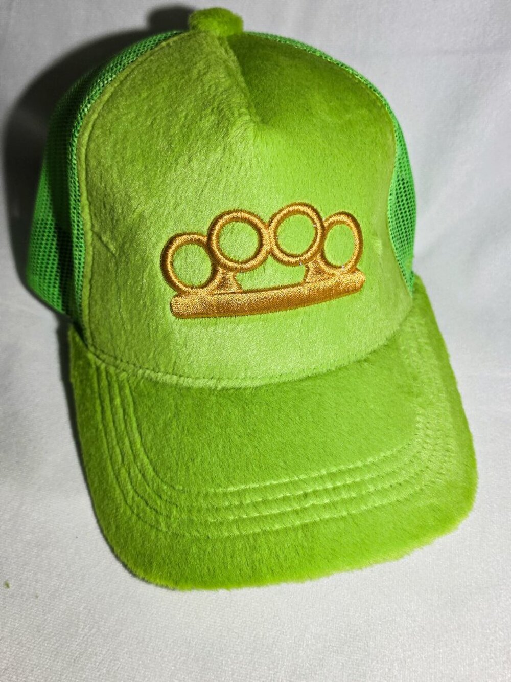 Hooey Green Fuzzy Hat neon
